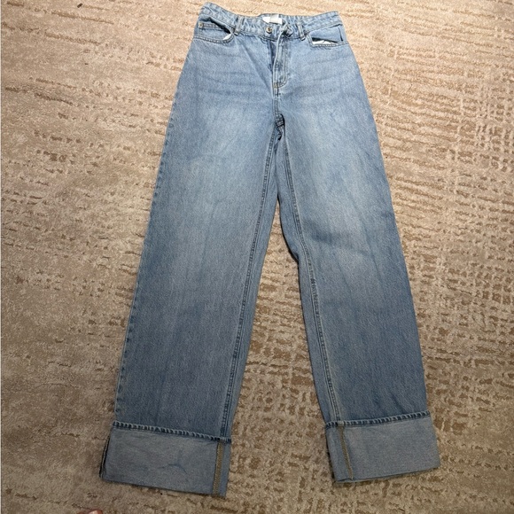 H&M Denim - H&M Blue High Rise Jeans with Distressed Details